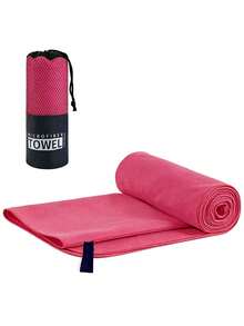 Solid Color Double-Sided Plush Portable Sports Towel, Ultra-Fine Fiber Absorbent Quick-Dry Swimming Sports Towel - Multicolor - View 9
