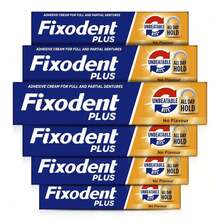 Fixodent Plus Unbeatable Bite No Flavour Denture Adhesive Cream 40g - Pack Of 6 - Mint - View 2