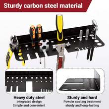15.75 Inch Wall Mounted Metal Tool Storage Rack, Heavy Duty Screwdriver Organizer Pliers & Hammer Holder, Multi-Slot Hand Tools Hanging Organizer For Garage Workshop & Workbench, Ideal Father's Day, Birthday & Holiday Garage Gift - Multicolor - View 2