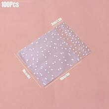 Self-Adhesive Resealable Plastic Snack Bags, White Polka Dot Frosted Candy Cookie Bags, 5.5x5.5 To 2.2x2.2 Inches Multiple Sizes, Suitable For Party Favors, Birthday Wedding Gift Packaging, Baking Supplies - Multicolor - View 24