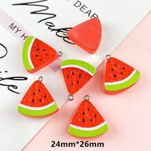 5pcs Resin Colorful Faux Sliced Watermelon Strawberry Pineapple Orange Fruit Pendants DIY Handmade Jewelry Accessories - Multicolor - View 11
