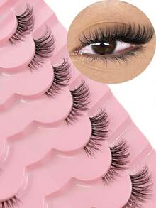 Manga Wet Eyelashes! One-Piece Voluminous Curly Camera-Ready Black Stem Eyelashes - Multicolor - View 1