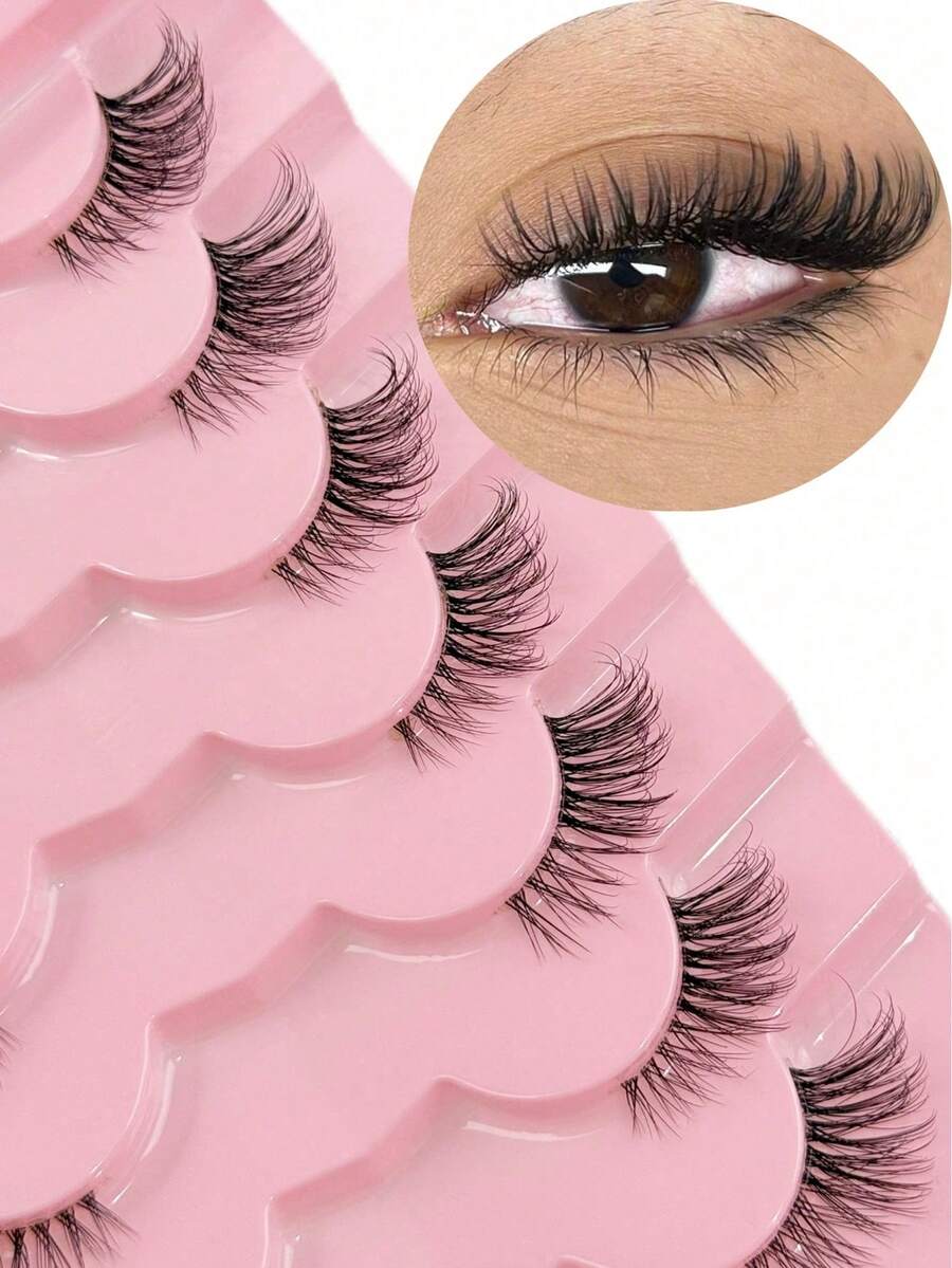 Manga Wet Eyelashes! One-Piece Voluminous Curly Camera-Ready Black Stem Eyelashes - Multicolor - View 1