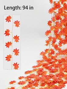 6/12pcs Artificial Fall Maple Leaf Garland,Vine Hanging Decor For Thanksgiving,Halloween,Boho Rustic Wall Decor,Autumn Home Decor,Wedding,Party Room ,Bedroom Decoration(Selecting The Accessory For Individual Does Not Include The Main Product) - Multicolor - View 8