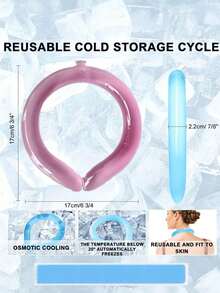 1pc Wearable Cooling Neck Ring, Fast Cooling Ice C Neck Collar, Summer Outdoor Heat Protection, Reusable PCM Cooling Neck Band, Suitable For Fitness Travel, Lightweight Instant Cooling Neck Ice Pack, Back To School Teacher Appreciation Gift, Home Accessory - Multicolor - View 6