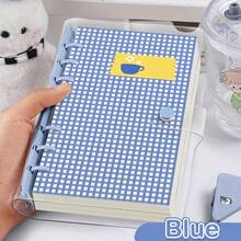 A6 Cute Plaid Transparent PVC Loose-Leaf Notebook, Detachable Loose-Leaf Diary 120 Pages, Lined, Large Capacity, No Sharp Edges, Soft Touch, Back To School Planner, Scrapbook School Supplies - A6 - View 7