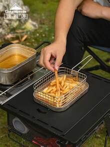 CAMPINGMOON Outdoor Camping Lunch Box & Frying Mesh Set, Picnic Gear, Thickened Multi-User Bento Box For Cooking, S2013 S-1218 WD-200 S-2013-B - A - View 5