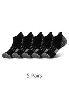 Outdoor Hiking Striped Contrast Color Sports Short Socks, Thick Cushioned Sole Anti-Blister, High Elasticity Snug Fit No Slip-Off, Breathable Anti-Bacterial Anti-Odor, Yoga Training All-Season Unisex Commute Durable Functional Sports Boat Socks - Multicolor - View 12