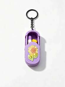 Caixa de Pílulas Portátil Mini com Flores de Girassol e Tulipa em Resina Transparente, Caixa de Pílulas com Chaveiro, Caixa de Armazenamento de Vitaminas para Trabalhador de Escritório, Caixa de Pílulas Mini Feita à Mão, Organizador de Medicamentos de Viagem, Caixa de Pílulas de Vitaminas Diária, Caixa de Pílulas de Bolso, Caixa de Pílulas Compacta, Recipiente de Armazenamento de Pílulas Diário, Caixa de Pílulas à Prova d'Água, Organizador de Medicamentos Diário, Chaveiro, Essencial para Casa, Essencial para Viagem - Multicolorido - Visão 11