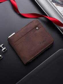 SHABILI New Short Wallet, Popular Men's Zipper Card Holder, Student Coin Purse Wallet - Bronze - View 5