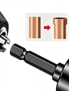 5-In-1 And 6-In-1 Copper Swaging Tool HVAC, Black Soft Tube Expander, Carbon Steel, Bit Holder, Swedge Repair Kit For 1/4 3/8 1/2 5/8 3/4 7/8 Pipe For Air Conditioner And Refrigerator Repair - A - View 6