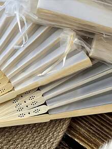 12/4 piezas Abanicos de papel blanco/rosa con lazos de cinta de satén blanco, set de múltiples piezas para recuerdos de boda, abanicos de mano para boda, elegantes abanicos de papel plegables blancos, regalos de boda para la novia, abanicos de mano decorativos para damas de honor, accesorios para fotos, decoración de asientos de boda - Multicolor - Ver 7