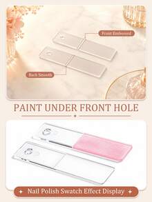 50/100/150pcs Transparent Rectangular Fan-Shaped Nail Art Sticks, Acrylic Nail Color Display Board With Metal Ring, Includes 2 Packs Of Number Labels (1-200), Suitable For Nail Salons, Studios And Home DIY Nail Polish Sample Display - Clear - View 6