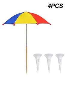 4pcs/Set Potted Plant Sunshade Umbrella, Outdoor Plant Flower Sunshade Umbrella, Potted Plant Sunshade Cover, 1 Mini Umbrella + 3 Potted Plant Watering Devices, Sun Protection And Heat Insulation Design, Suitable For Tall And Short Plant Coverage - Multicolor - View 9