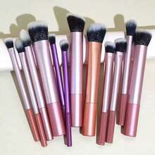 Juego completo multifuncional de brochas de maquillaje: brocha para polvo, brocha para rubor, brocha para base, brocha para sombras de ojos, brocha para difuminar, brocha para contorno - Multicolor - Ver 8