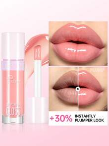 Brillo de labios con aceite de jengibre Pudaier, esmalte de labios de cristal de alto brillo, aceite de labios hidratante no pegajoso para labios de aspecto talla grande voluminoso y jugoso, brillo de labios hidratante, excelente regalo para mujeres - #02 - Ver 9