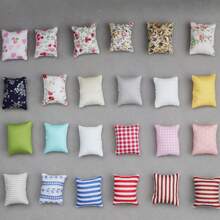 Mini Throw Pillow, Dollhouse Miniature Home Decor Sofa Bedroom Scene Cushion Prop Model Accessory, 1:12 Dollhouse Accessory Throw Pillow Doll Model Accessory, DIY Fabric Sofa Throw Pillow Photography Prop Decoration - Multicolor - View 5