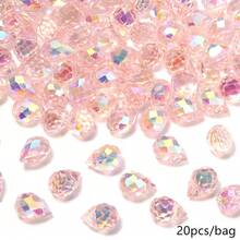 20 piezas de cuentas de vidrio facetado brillante con forma de lágrima de fresa de 8x11mm en colores vibrantes, se pueden usar como decoración de ventana, decoración colgante, cuentas de cristal artificial - Cuentas para hacer joyas DIY y combinaciones de cuentas, adecuadas para hacer pulseras únicas, aretes, teléfonos de cristal, accesorios para el cabello, tocados, colgantes, decoración de ropa y manualidades - Perfectas para proyectos creativos y accesorios de moda - gotas de agua con perlas de fresa - Ver 15