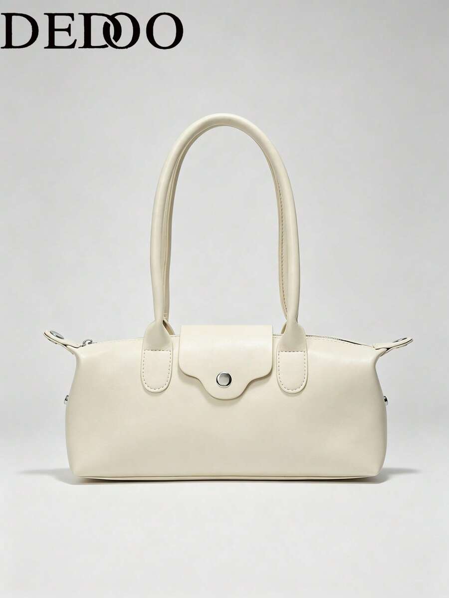 Dedoo Bolso de mano mini clásico de nailon con bloques de color, estilo minimalista versátil, bolso bandolera tipo shell con correa larga para hombro, moda primavera/verano