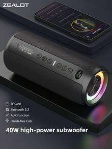 ZEALOT S51PRO 40W Wireless Speaker Features RGB Color Lighting, Compatibility With SD Card/USB/AUX Interfaces, And Support For Hands-Free Calls. It Is Ideal For Outdoor Activities, Dance Parties, Family Gatherings, And Beach Parties - View 2