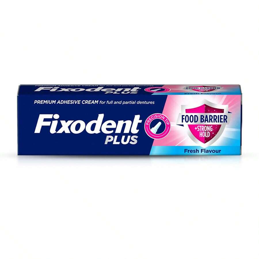 Fixodent Plus Food Barrier Fresh Flavour Denture Adhesive Cream 40g - Mint - View 1