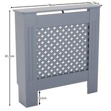 Home Discount Vida Designs Oxford Grey Radiator Cover Heat Protection Adjustable Cross Pattern Design With Wooden Shelf Top Display Hallway MDF Cabinet Easy To Install - Grey - View 3