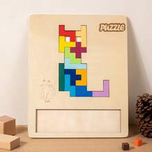 Square Wooden Puzzle Blocks Educational Toy For Children Intelligence Development Puzzle Early Education Toy Puzzle Solving - Multicolor - View 16