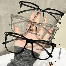3pcs Square Flat Lens Glasses Set, Unisex, Suitable For Back To School, Daily Wear And Watching TV - Multicolor - View 5