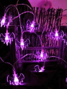 3pcs/Set 1.5M Halloween Dark Gothic Pumpkin Bat Ghost LED String Lights, Ghostly Sinister Creepy Haunted House Halloween Decor, Classic Halloween Decor, Wonderful Halloween Gifts, Indoor Outdoor Lawn Porch Window Halloween Holiday Party Decor - Ghost Bat Pumpkin - View 10
