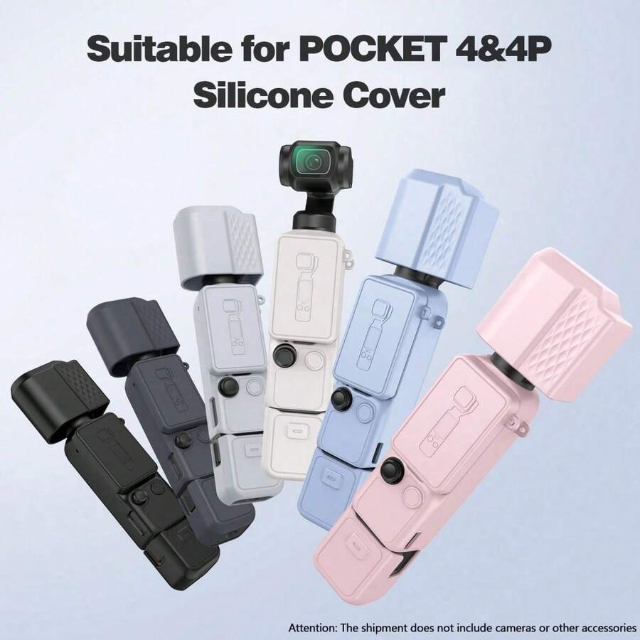 6 Set-Étui de protection en silicone pour OSMO Pocket 4 &4P, protecteur d'objectif, manchon résistant aux rayures, compatible avec OSMO Pocket 4, ensemble/kit d'accessoires