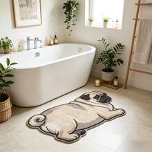 1pc Cute Pug Shaped Doormat, Small Rug, Welcome Mat, Carpet, Floor Mat, Outdoor Doormat, Kitchen Rug, Home Decor, Front Door Mat, Bedroom Rug, Outdoor Mat, Home Decor, Area Rug, Garden Rug, Washable Carpet - Multicolor - View 2