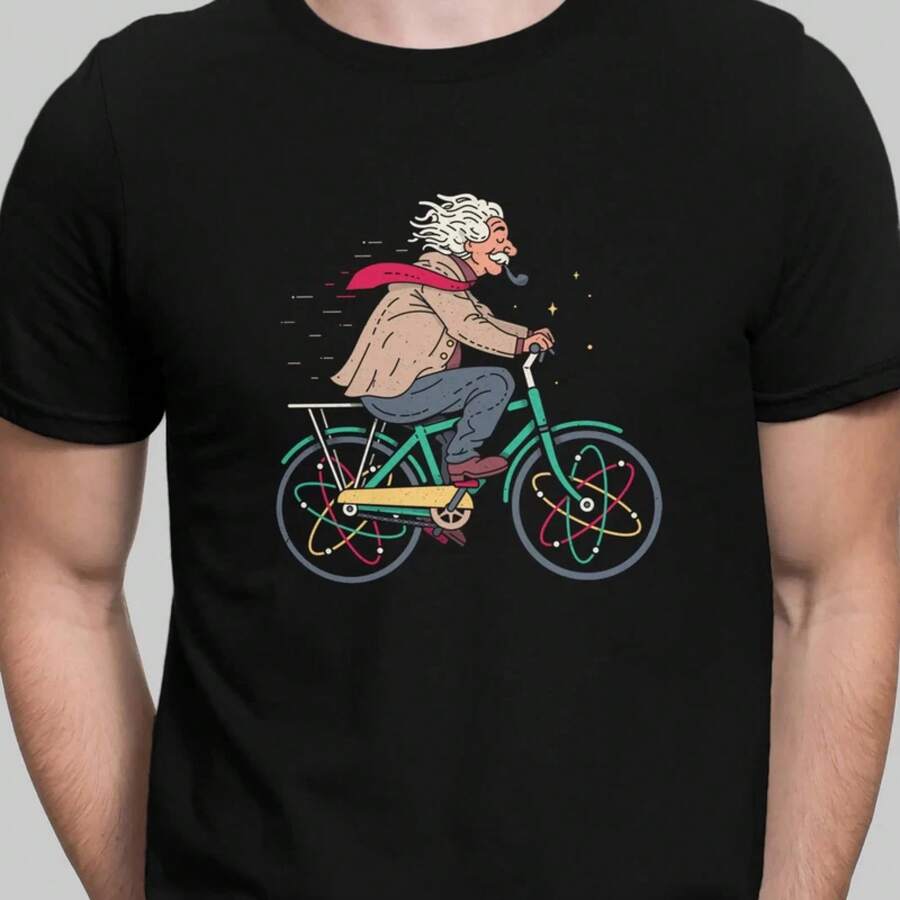 Fahrrad T-Shirt Wissenschaft Atome Bike TShirt Atom Physik T-shirts Männer lose beiläufige Oansatz kurzarm T Tops - Farbe 1 - Übersicht 1