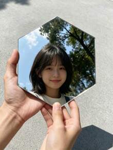 自拍鏡反光攝影配件,迷你手持鏡,適合拍攝天空反射肖像,也適合室內裝飾 - 隨機 - 查看 4