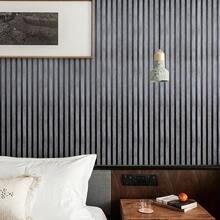 1 Roll Dark Gray Grid Wood Grain Self-Adhesive Wallpaper/Modern Wallpaper/Waterproof Removable/Peel And Stick Wallpaper/Durable/Vinyl Contact Paper/Apartment Decor/Wall Decor/Home Decor/Suitable For Large Area Use/No Residue - Lead Gray Grille - View 3