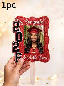 Custom Vintage Childhood Photo Graduation Fan, Personalized Graduation Gift, Class Of 2026 Senior Bestie Prop, Funny High School Grad - Multicolor - View 7