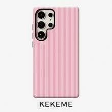 Phone Case - Phone Case:  Pink Vertical Stripe Film 2-In-1 Phone Case, Suitable For Samsung Galaxy S26 S25 S24 S23 S22 S21 S21+ S21 Ultra Plus FE Edge S20 A15 A16 A17 A23 A32 A34 A35 A36 A52 A53 A54 A55 A56, Full-Coverage Drop-Proof - White - View 2