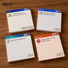 1pc Random/4pcs Funny Retro Computer Error Sticky Notes, 4 Designs Retro Windows Pop Up,Y2K Aesthetic Window Memo Pads,Suitable For Office Desk Additions, Humorous Coworker Gift And Unique Work Space Reminders School Supplies - one-size - View 9