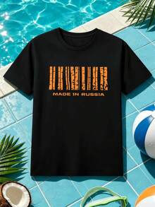 Men's Summer Cotton Graphic T-Shirt, High Quality Cotton, Loose and Comfortable Fit, Casual, Graphic Design, New Arrival. - Preto - Ver 2