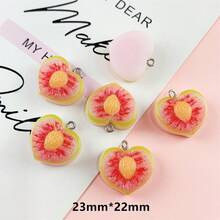 5pcs Resin Colorful Faux Sliced Watermelon Strawberry Pineapple Orange Fruit Pendants DIY Handmade Jewelry Accessories - Multicolor - View 14