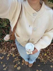 Cárdigan estilo Mori Academy minimalista elegante y sexy para mujer, nuevo para otoño/invierno - Blanco - Ver 5