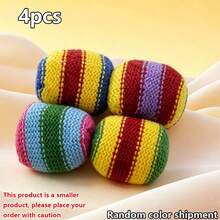 Handmade Crochet Bean Bag Set, Rainbow Yarn Bean Bags, Outdoor Lawn And Garden Game Toys, Portable Bean Bag Balls, Suitable For Solo Practice, Group Games, Backyard Picnics, Parties And Travel Fun - Multicolor - View 14