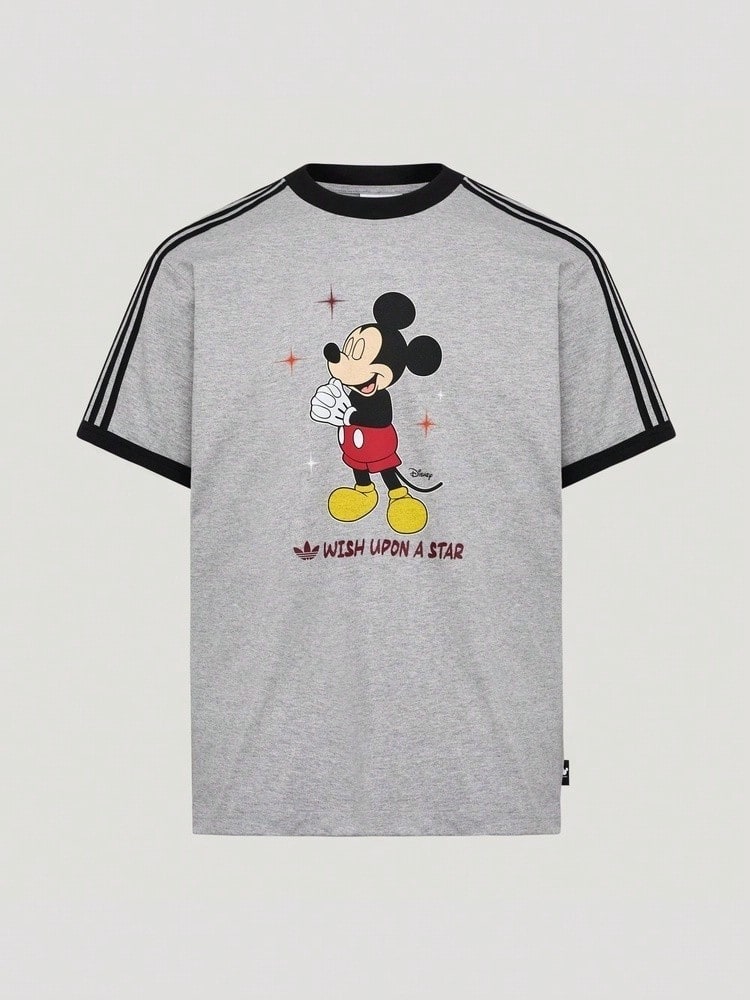 Adidas Originals Camiseta de manga corta sin cuello de punto MICKEY WISH camiseta para hombre TK7775 - Gris - Ver 1