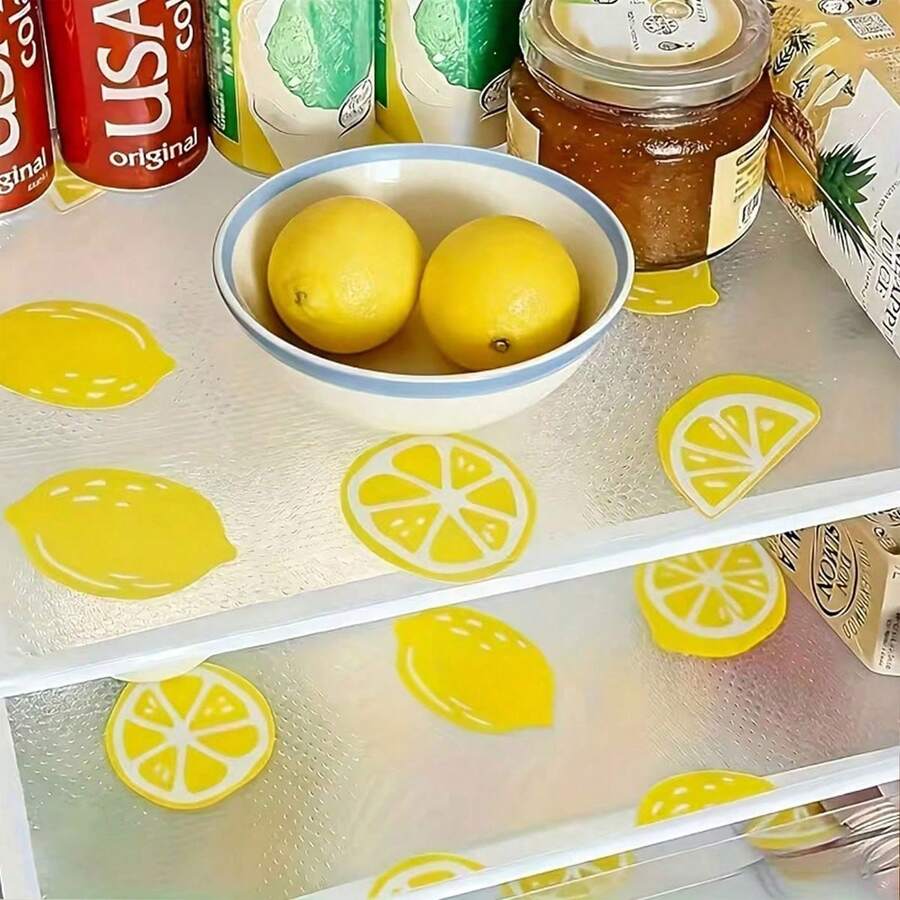 4片装防水冰箱垫,长方形防潮垫,可水洗冰箱垫,家居厨房餐垫,雏菊柠檬图案,春夏精选,伴娘礼物,房间装饰,卧室装饰,海滩,旅行,男士适用,女士适用,度假,可爱小物,母亲节礼物,卧室装饰,花园,厨房装饰,夏季,海滩,旅行必备,房间装饰,软萌,毕业季礼物 - 黃色 - 查看 1