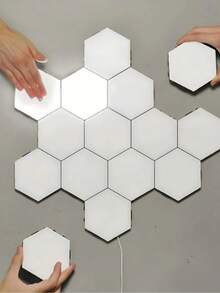 6/10/12pcs Touch Hexagon Quantum Lights, RGB Gaming Lights, Modular LED Wall Lights, Suitable For Gaming Room, Bedroom, Desktop Setup, Home Decor Ambient Indirect Lighting, Comfortable Night Light, Room Decoration Gift For Gamers - white light - View 8