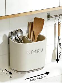 1pc Kitchen Utensil Drainer Storage Rack, Plastic Utensil Organizer Rack, Countertop Utensil Holder, Knife Fork Spoon Storage Rack - View 12
