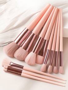 Set Kuas Makeup 7/8/9/10/11/12/13pcs, Kuas Blending Eyeshadow Rambut Sintetis Premium, Alat Kosmetik - Baby Pink - View 14