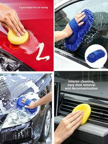 8pcs Car Polishing Sponge Pads Soft Foam Polishing Pads Round Waxing Sponge Pads Car Cleaning Sponge Pads Car Window Cleaning Sponge - A - View 11