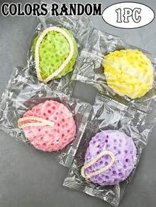 1/2Pcs Cheese Shape 3D Honeycomb Bath Sponge, Cute Appearance Rich Foam Highly Absorbent, High Resilience No Deformation Soft Exfoliating Body Scrubber With Hanging Rope, Random Color - Multicolor - View 12