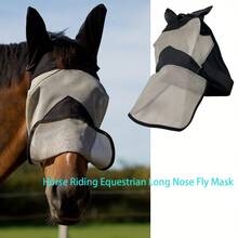 Horse Fly With Nose Cover And Ears, Breathable Mesh Equine Fly, Extended Nose Pasture Tack Trail Riding - Pony - View 4