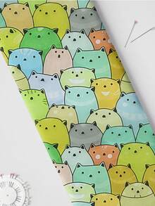 1pc Cute Cat Animal Print Quilted Polyester Fabric, Soft & Slightly Elastic, Pre-Cut Size 50x145/100x145/145x200cm, DIY Handmade Fabric, Suitable For Clothing Making, Doll Clothes, Quilting, Gift Wrapping, Sewing Projects, Hand Wash Only - 2026 Animal Series - View 25